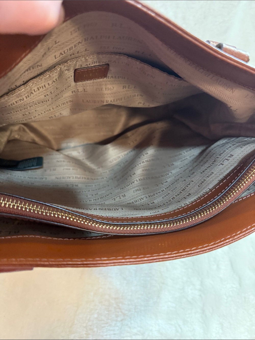 🤎 Lauren Ralph Lauren RLL Cognac Tote Bag - Picture 8 of 13